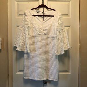 Bebe White Crochet Mini Dress